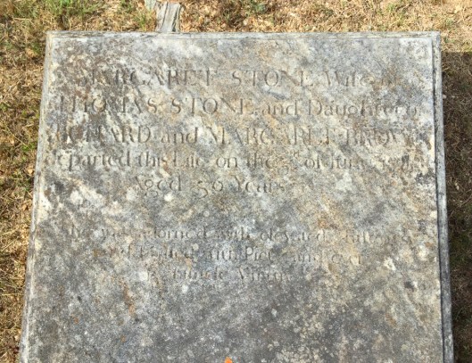 Margaet Stone's grave zoomed THST